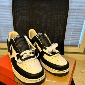Nike Air Force 1 Low QS 'Terror Squad' Black and White Classic Sneakers
